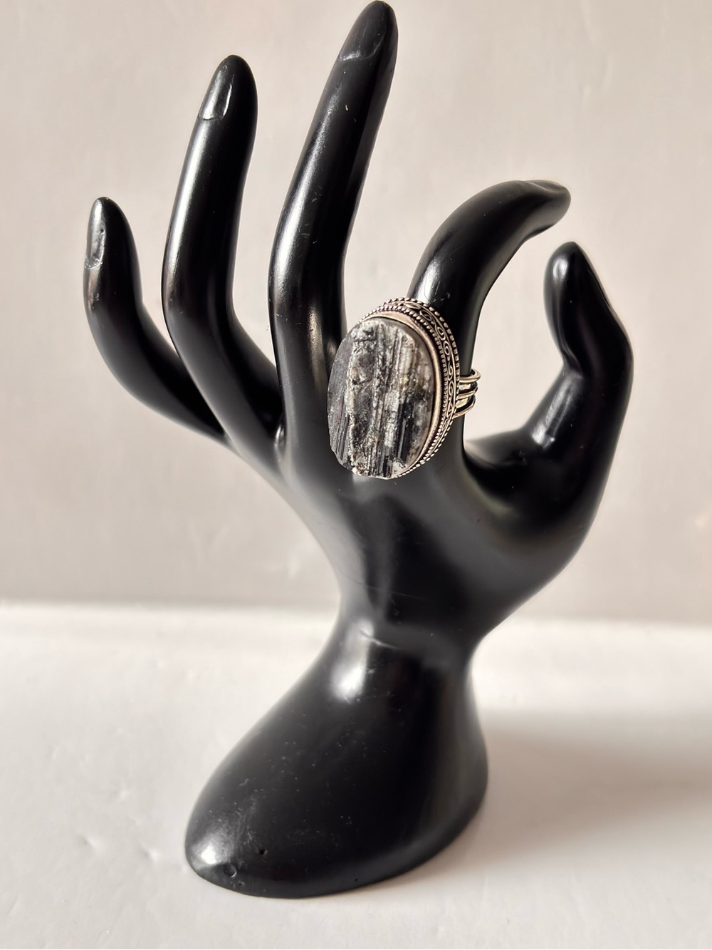 Raw Black Tourmaline Ring